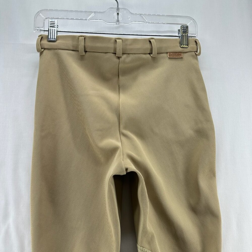 TuffRider Pants Womens Sz S Ride N' Go Ribbed Knee Patch Breeches Equestrian Tan - Picture 4 of 11